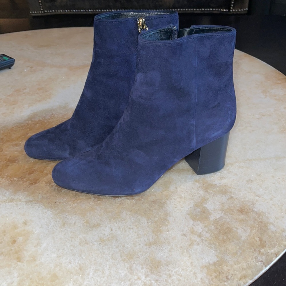 Diane Von Furstenburg navy suede booties size 8.5